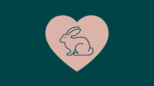 dibujo de un conejo sobre un corazón rosado 