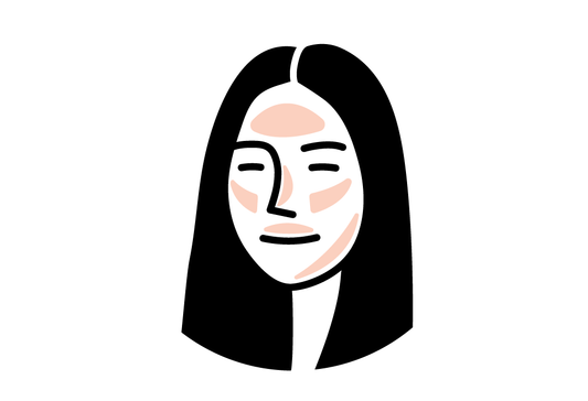 ilustracion del rostro de una mujer con melasma facial